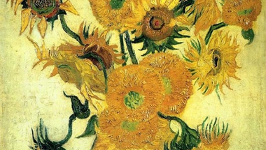 Vase with Fourteen Sunflowers