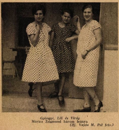 Ifj. Vajda M. Pál: Gyöngyi, Lili és Virág. Móricz Zsigmond három leánya (Színházi Élet, 1927/29.) 