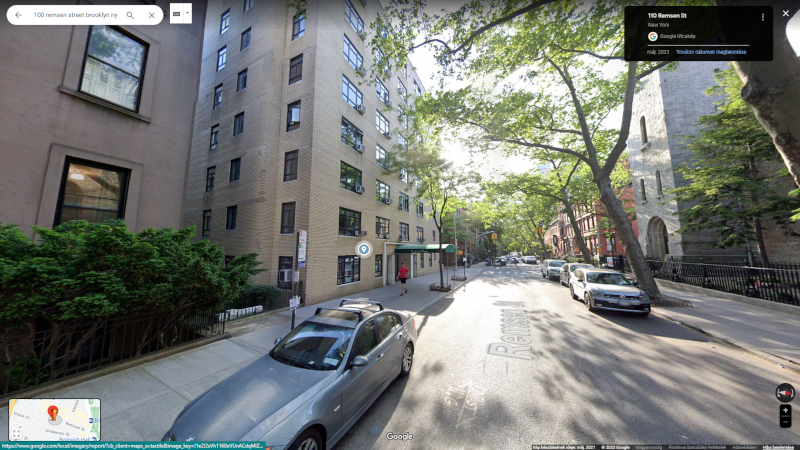 100 Remsen Street, Brooklyn, New York 11201, napjainkban (Fotó: Google Map)