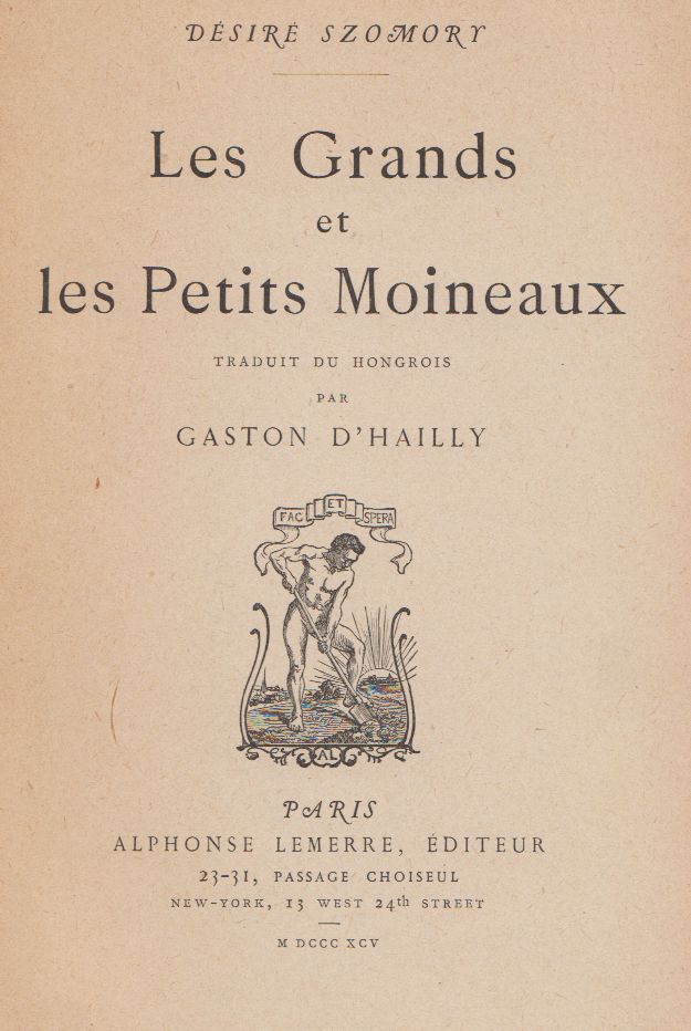 Szomory Dezső Párizsban megjelent kötete (PIM Könyvtár)