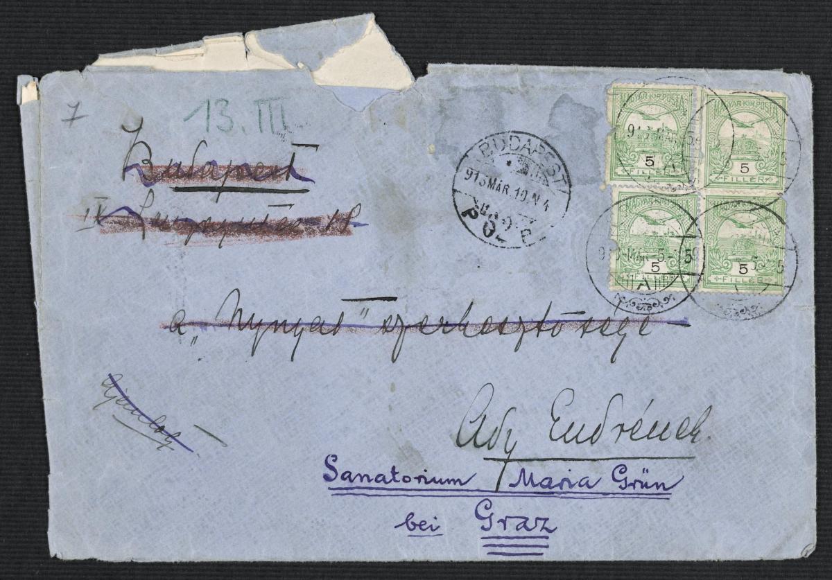 Boncza Berta Ady Endrének, 1913. március 5., Csucsa, autográf tintaírás (PIM Kézirattár - Ady Endre-gyűjtemény)