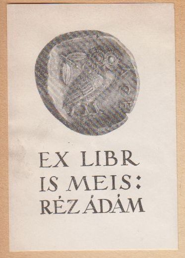 Réz Ádám ex librise (PIM Könyvtár)