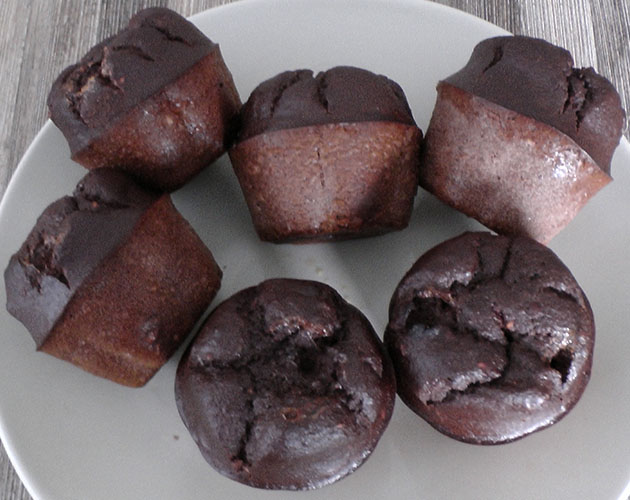 Málnás-kakaós muffin