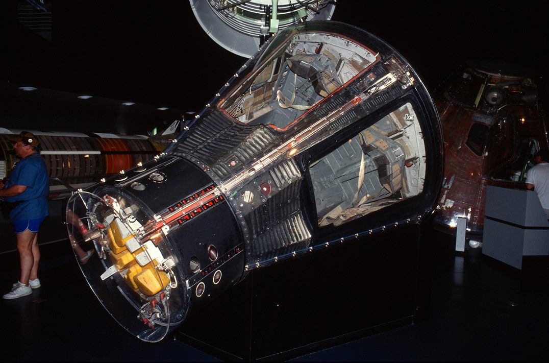 Gemini 9 spacecraft on display at the KSC Visitors Center in May of 1995..jpg