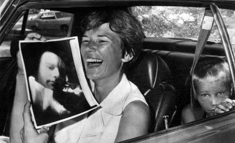 I am still feeling a bit drawn to Neil Armstrong images. Been a long week. Love this shot from July 17, 1969 when Jan Armstrong was talking to the press from her car and sharing a photo of Neil aboard Apollo 11..jpg