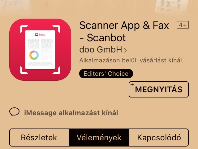 Applikáció teszt - Scanbot, a scanner app