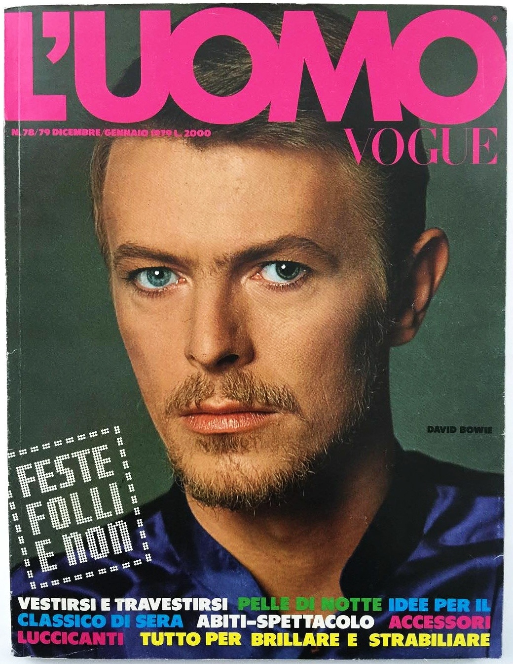 1978: Bowie a L‘UOMO címlapján, szakállal.