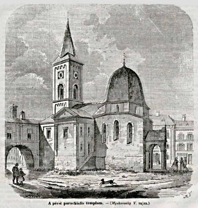 1855 Főtér parochiális templom.jpg