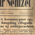 A kormány egyhangúlag elfogadta az új zsidójavaslatot - 1938. december 23. Magyar Nemzet