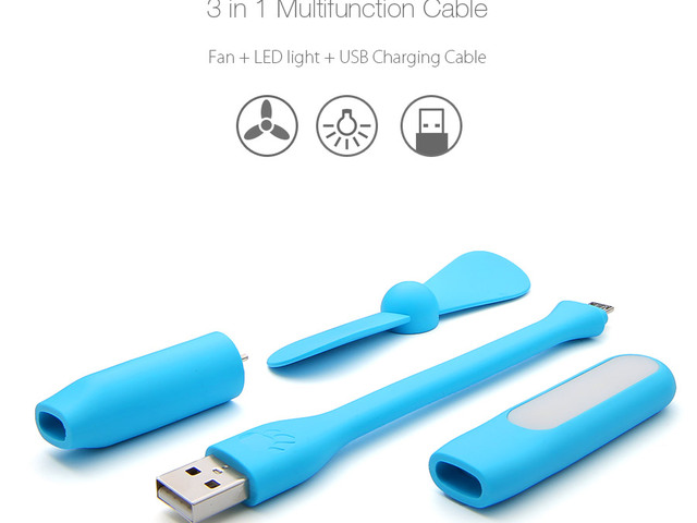 Blitzwolf BW-M1 USB multifunkciós eszköz - Ventilátor, lámpa és töltőkábel egyben