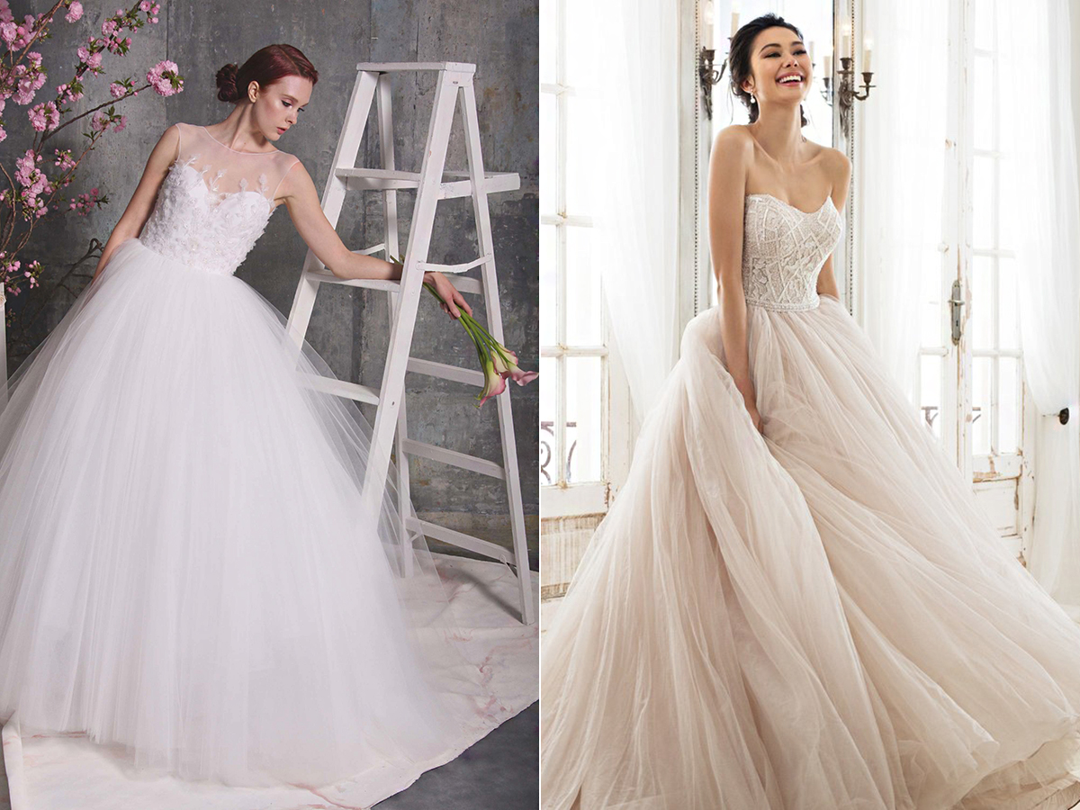 A Christian Siriano és a Sophia Tolli by Mon Cheri tavaszi kollekciójában is felbukkannak a hercegnős, tüllszoknyás fazonok.