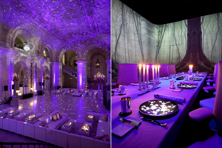 Nagyon romantikus, sejtelmes és hangulatos, ha az egész terem lilás fényárban úszik.