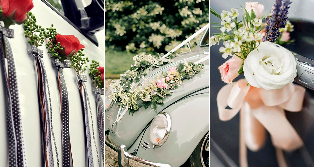 10 gyönyörű kocsidekor, hogy stílusosan érkezzen a menyasszony