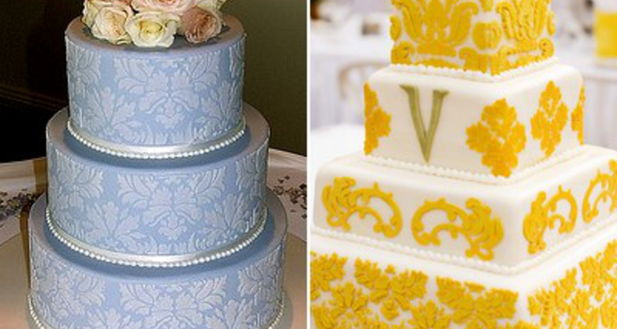 Gyönyörű esküvői torták damaszt mintával - Nem hiszel a szemednek!