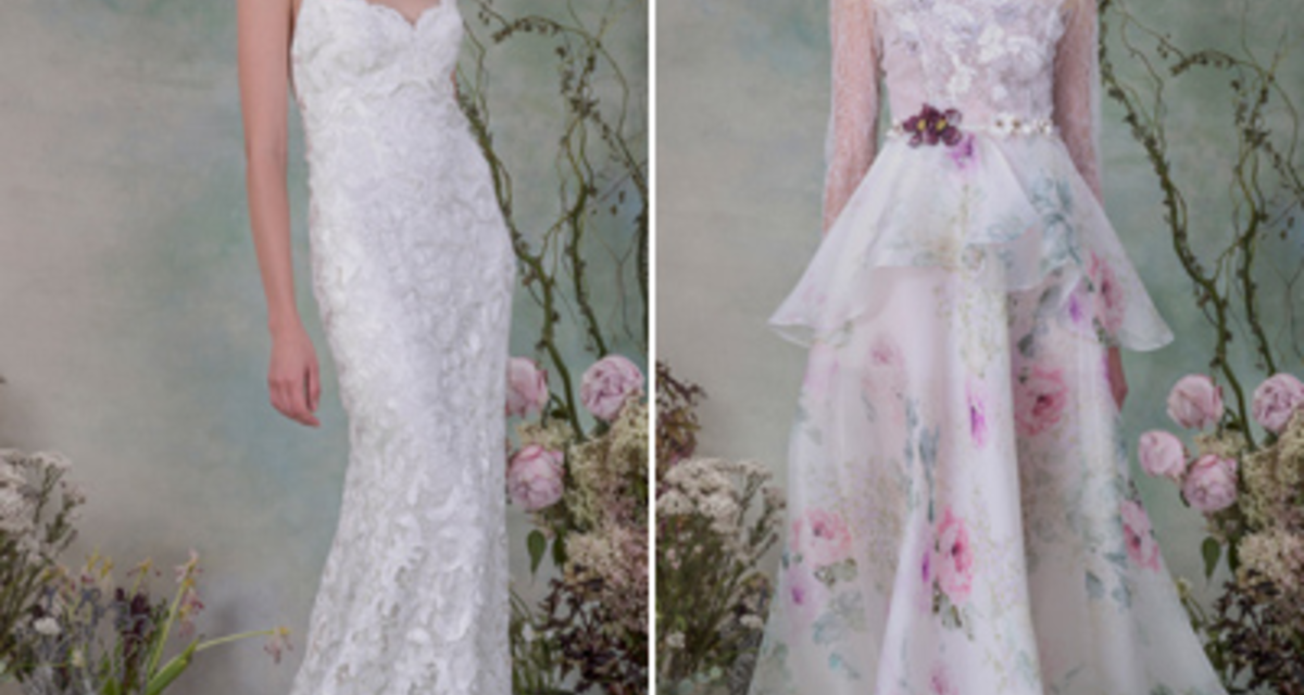 Romantikus esküvői ruhák csipkével és rózsamintával - Elizabeth Fillmore kollekciója