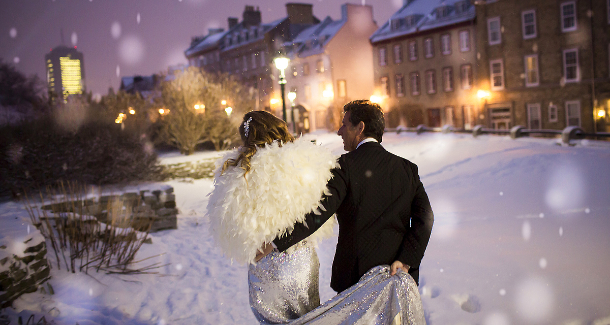 Ilyen képekért megéri télen tartani az esküvőt: mesés látványt nyújt a havas táj!