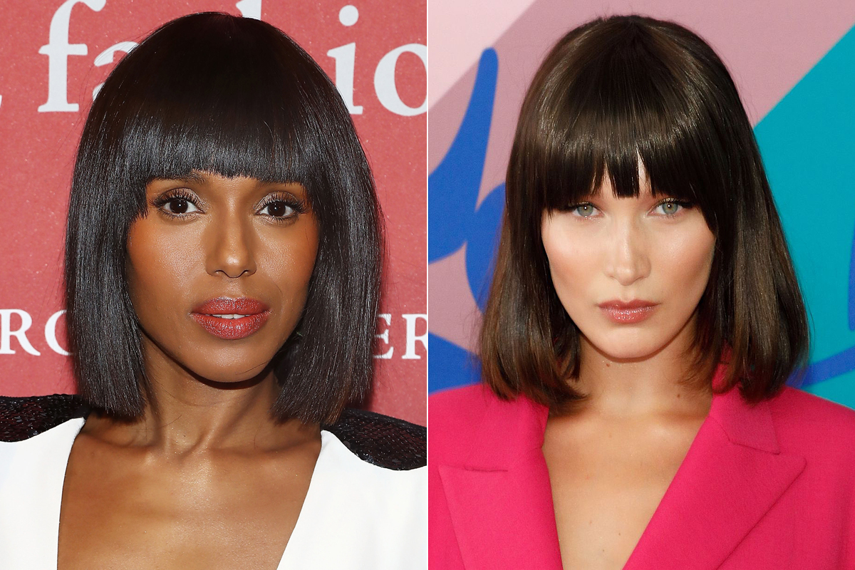 A hatvanas éveket idéző, homlokba lógó hosszú frufru újra divatos idén. Kerry Washington és Bella Hadid az egyenes változatát próbálta ki.