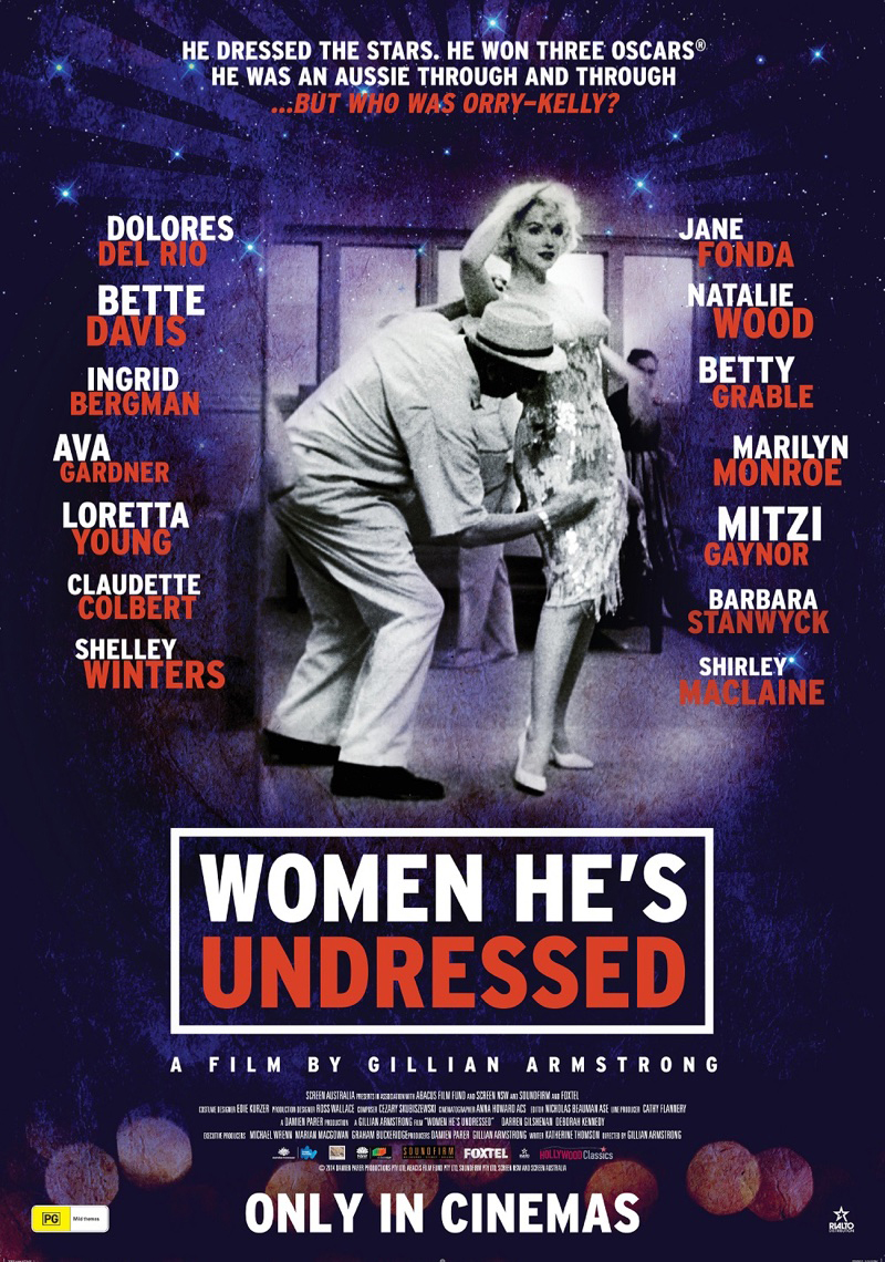 Ha kedveled a régi hollywoodi divatot, ez a dokumentumfilm tetszeni fog! Orr-Kelly ausztrál jelmeztervező munkásságát taglalja, aki többek között Jane Fonda, Bette Davis, Marilyn Monroe és Natalie Wood csillogó színpadi öltözékéért felelt.