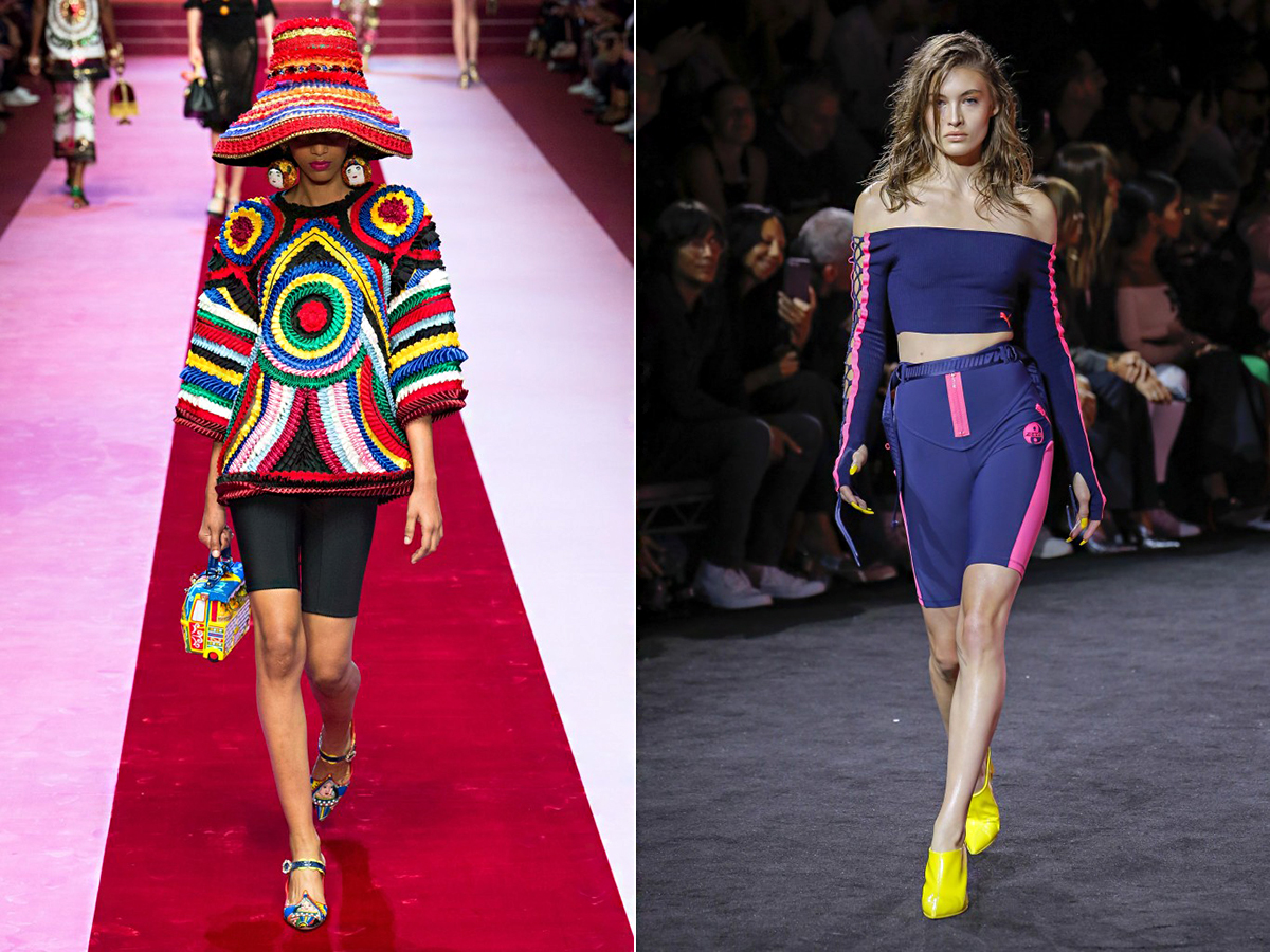 A Dolce & Gabbana és a Fenty X Puma is beültette 2018-as kollekciójába a biciklis nadrágot.