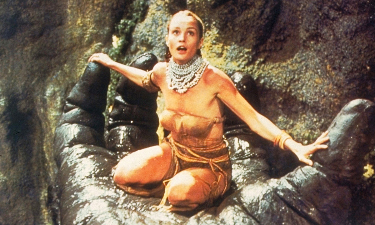 Jessica Lange 1976-ban, a King Kong című film egyik kulcsjelenetében.