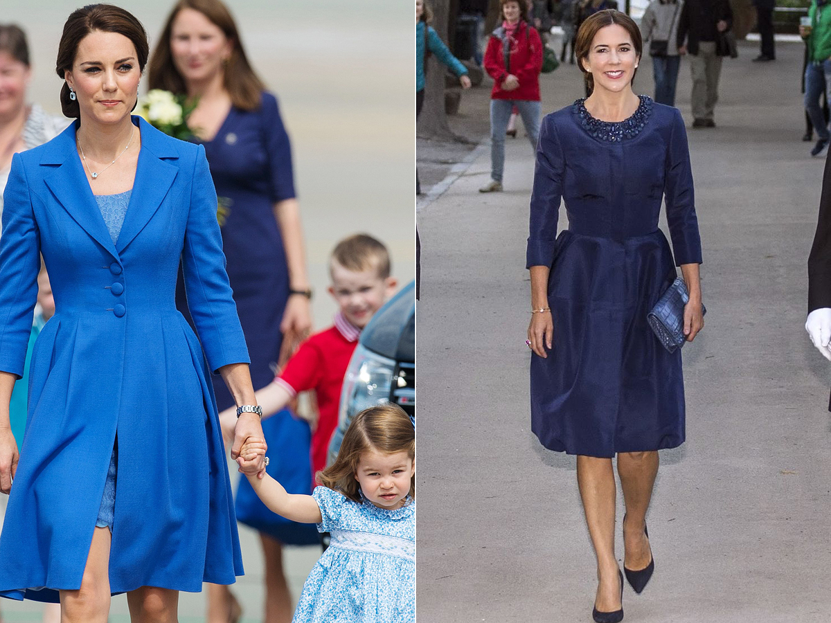 Az úgynevezett kabátruhák most roppant divatosak a hercegnők körében. Katalin és Mária hasonló fazont választott.
