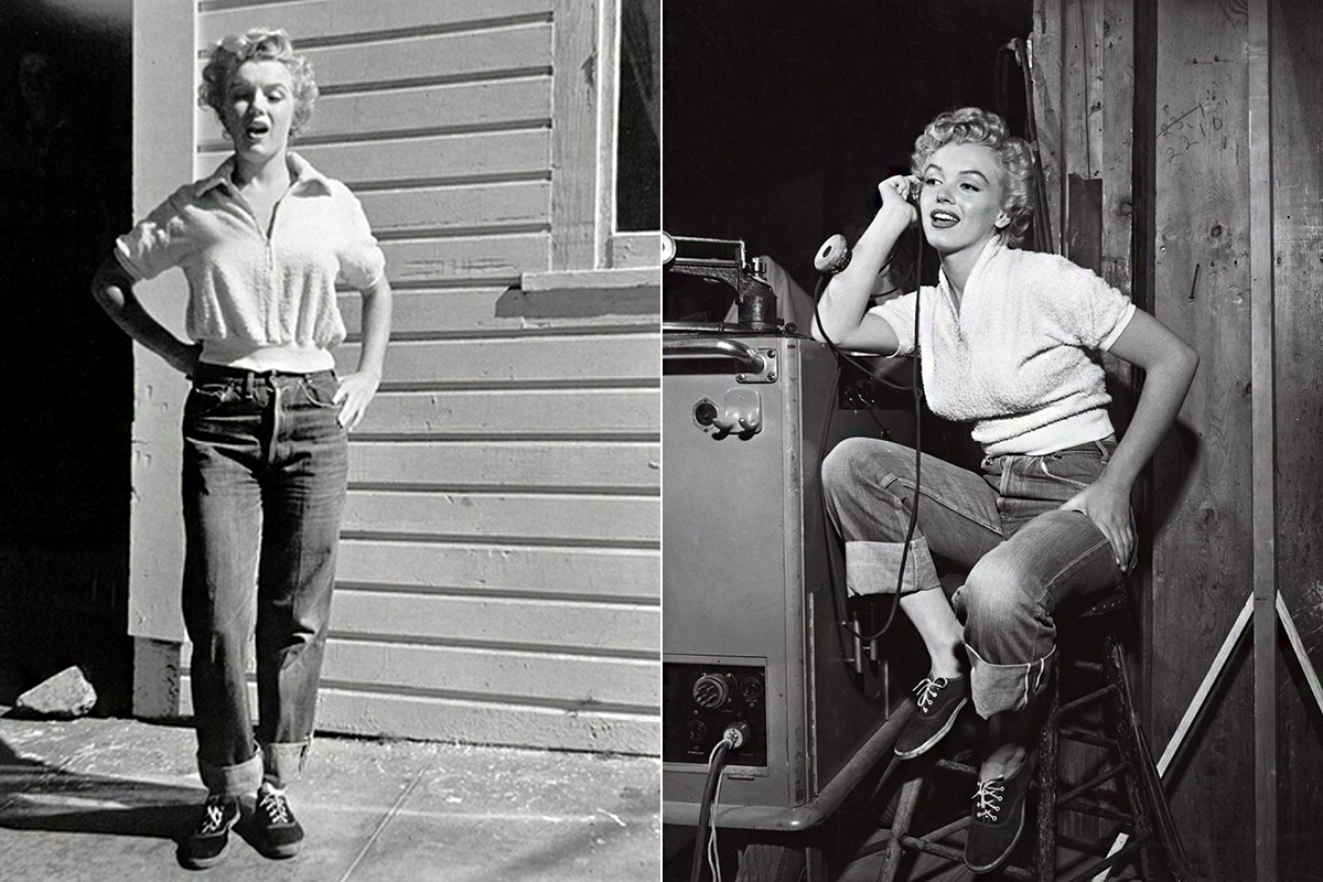 Marilyn a próbák ideje alatt egyáltalán nem úgy festett, mint egy díva, inkább a kényelmesebb öltözékekben érezte jól magát. Időnként egy-egy film forgatása is megkívánta tőle, hogy farmerba bújjon.