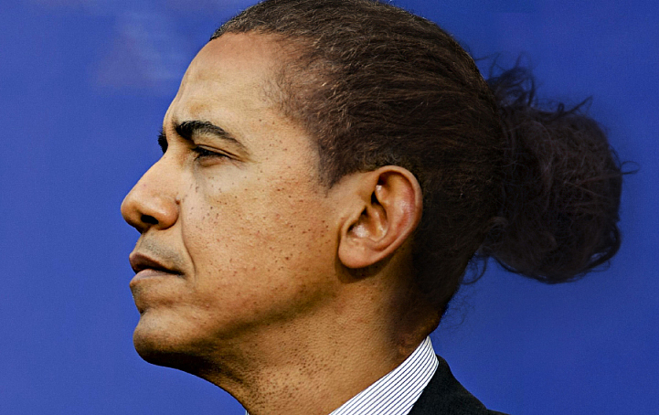 Obama külseje egészen megváltozott a digitálisan manipulált frizurától. Szerintünk vagányabb lett a fizimiskája.