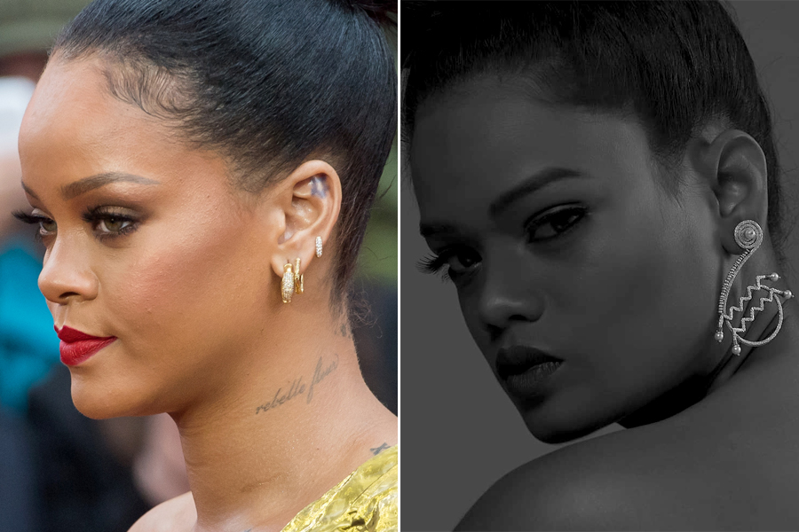 A bal oldali fotón Rihanna, jobb oldalon pedig Renee látható.