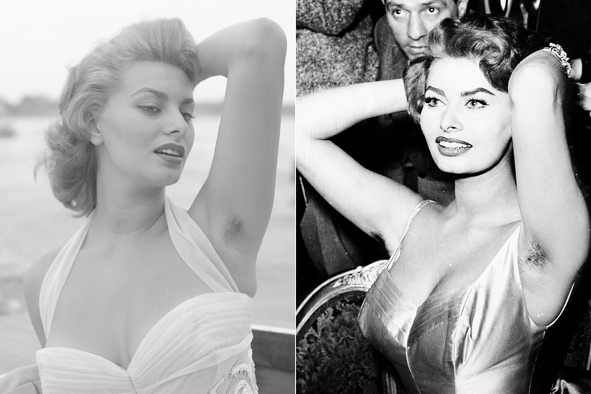 Manapság megütközünk az ilyesmin, pedig az ötvenes-hatvanas években egy ilyen kis szőrcsomó cseppet sem rontott a nők megítélésén. Sophia Loren büszkén viselte fazonírozott hónaljszőrét, mégis őt tartották a legszexisebb nőnek akkoriban. 
