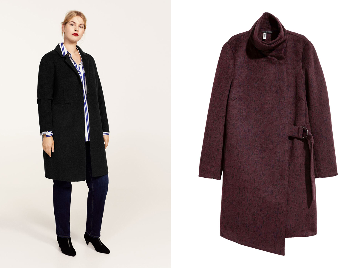 A lezser eleganciát szolgáló nőies, egyszerű kabátfazonok között a burgundi, a fekete, a szürke és a rózsaszín verziók a legnépszerűbbek. Mango plus size 35 995 forint, H&M 14 990 forint.