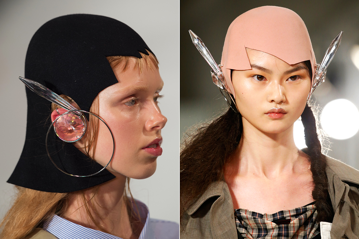 Nem tudjuk mire vélni ezt a futurisztikus füléket, melyet a fülcimpára kell akasztani. Szegény modellek úgy festenek, mintha űrlények lennének, valami kristály adóvevővel a fejükön.