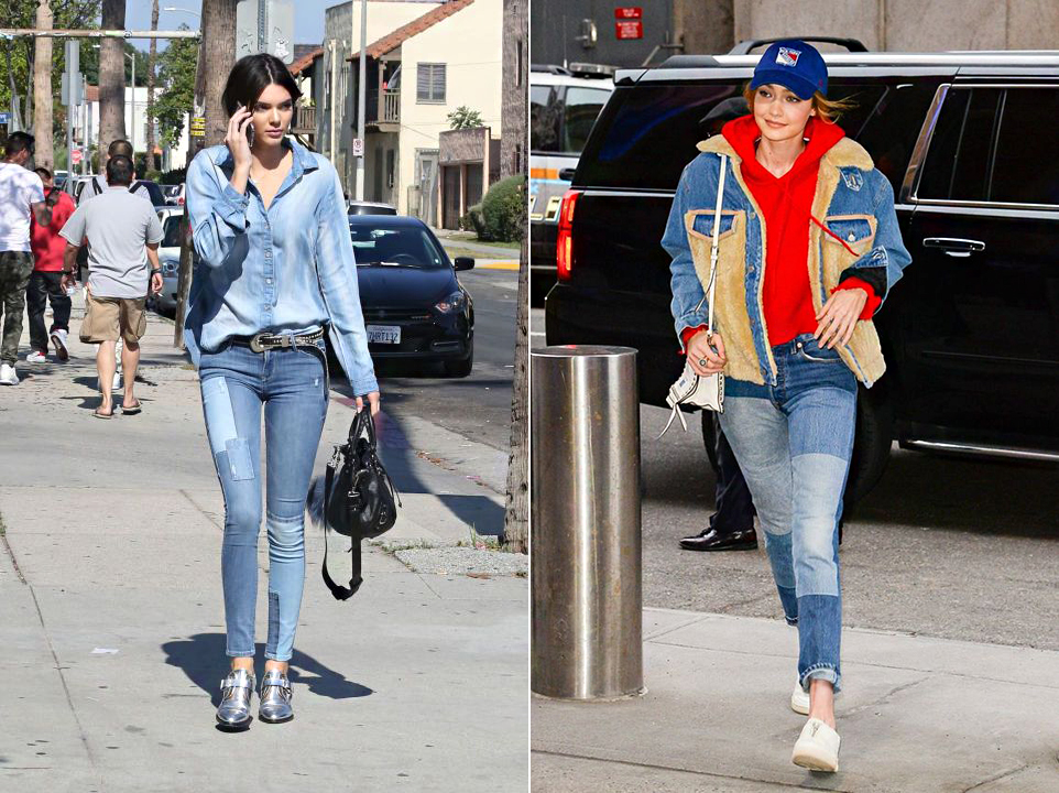 Kylie Jenner és Gigi Hadid is odáig van a patchwork farmernadrágokért. Nem muszáj újonnan, boltból beszerezned, több régi nadrágodból is készíthetsz egy ilyet.