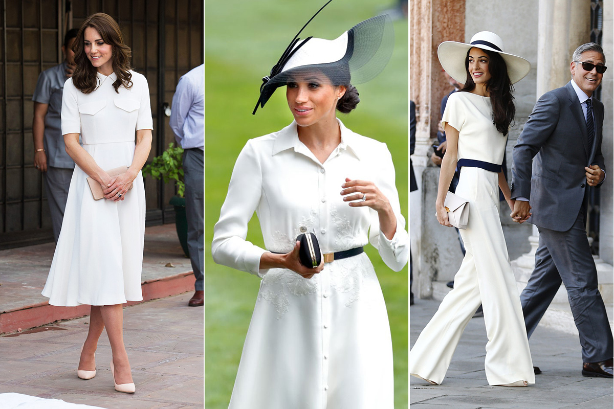 Kate Middleton, Meghan Markle és Amal Clooney is gyakran visel fehéret, ha a szolid elegancia a cél.