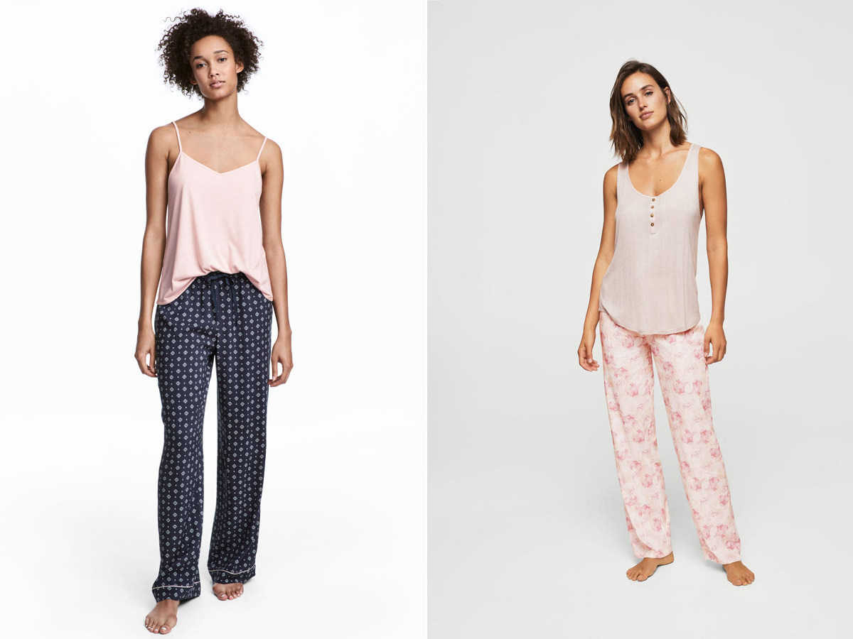 A H&M és a Mango pizsamája pihenésre csábító.