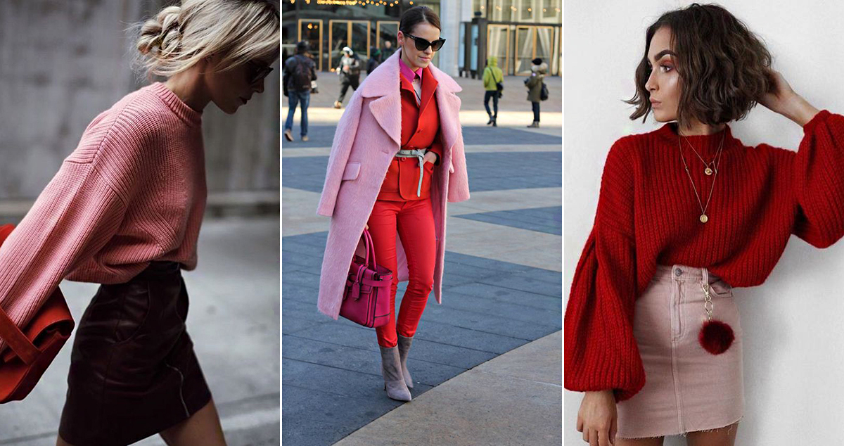 A rózsaszín, a vörös és a bordó árnyalatai is nagyon divatosak most télen. Mivel ezek rokonárnyalatok, szuper jól mutatnak együtt.