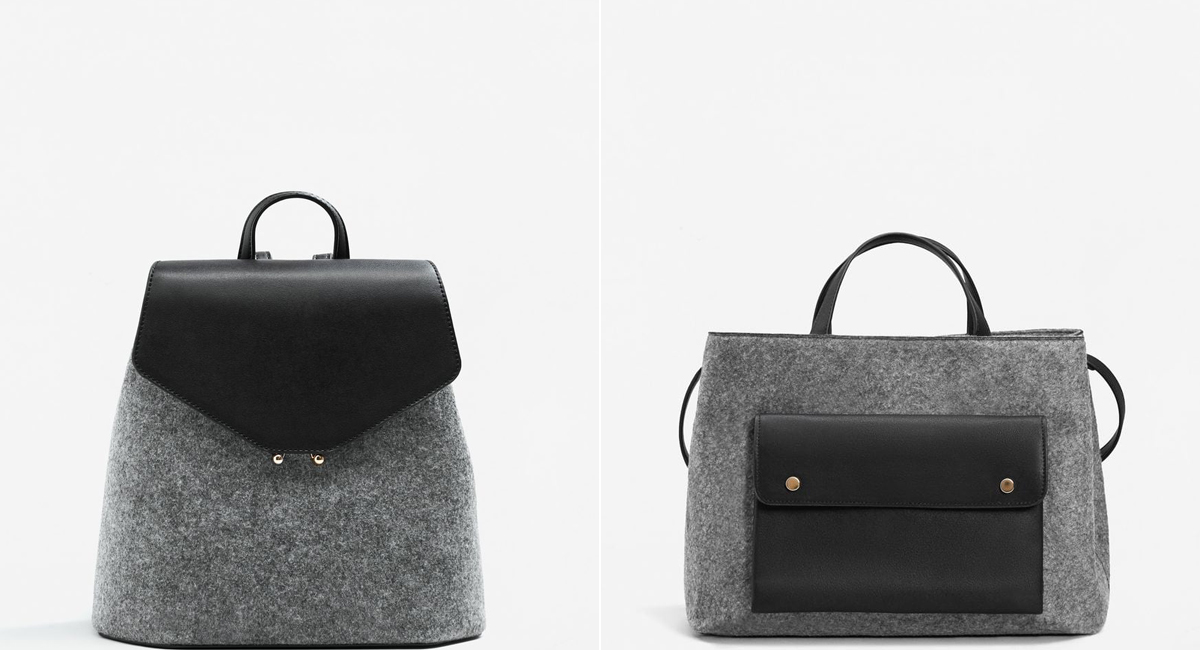 A Mango plüssből készült táskái igazán különlegesek: a hátizsák 6995 forintért, a kézitáska 9995 forintért kapható.