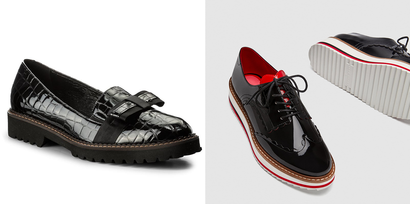 A lakkcipő és az Oxford fazon nagyon menő lesz tavasszal: a Solo Femme cipőjét 23 990 forintért tudod megrendelni <a href=‘https://www.ecipo.hu/‘ target=‘_blank‘>innen</a>, a Zara magasított talpú maszkulin fazonját pedig 9995 forintért vásárolhatod meg.