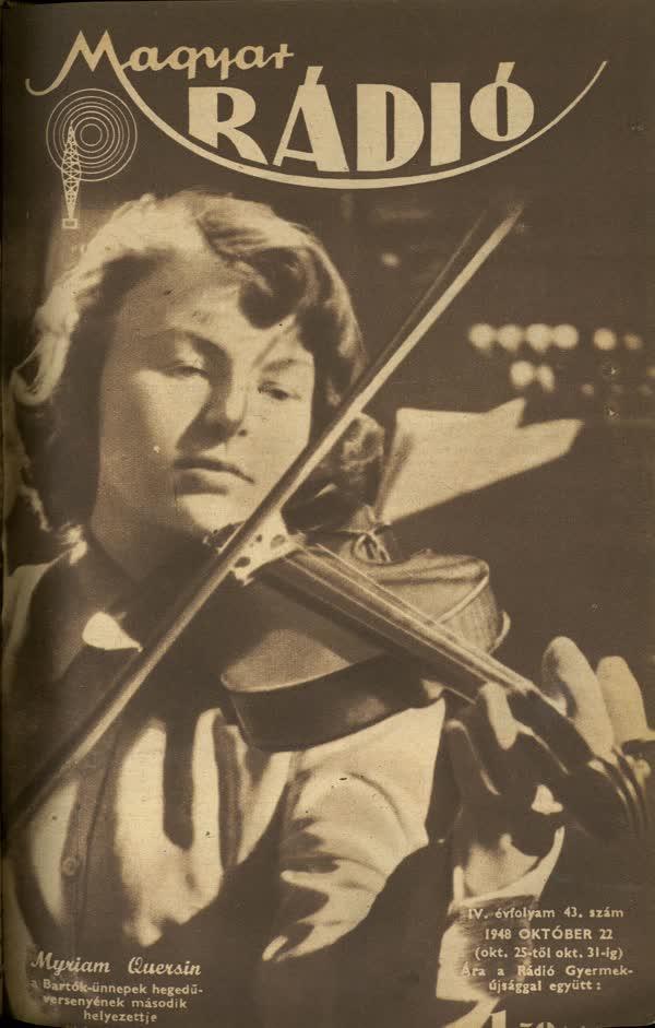 1948. október 22. Bartók ünnepi hegedűverseny