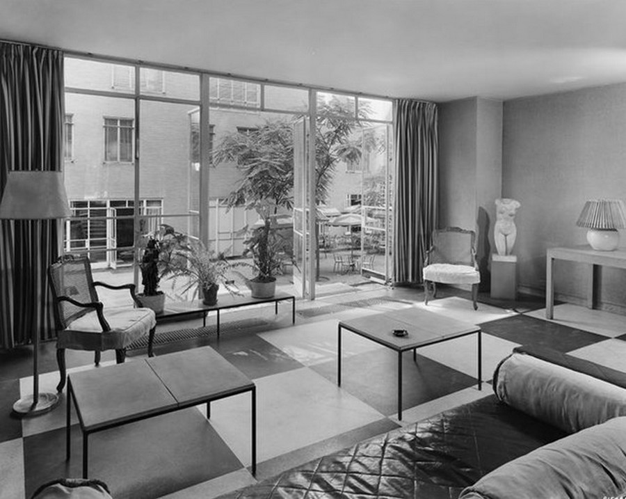 1941. Rockefeller Apartments, lobby into garden. 8-8-1941.jpg