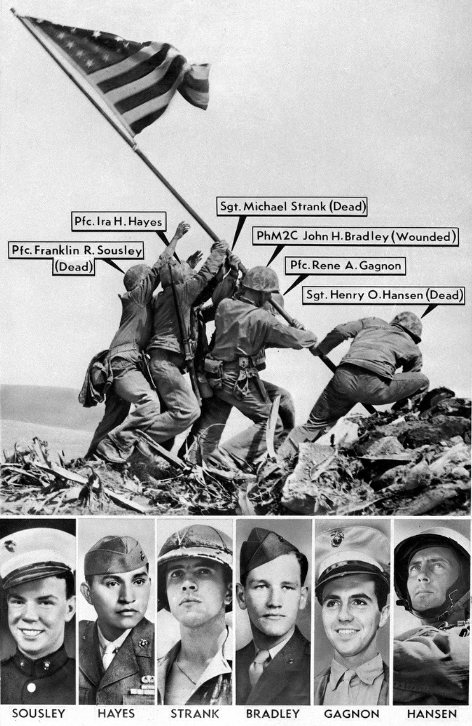 1945. Az iwo jima-i híres zászlóállító kép a katonákkal, ahogy még nem láttuk..jpg