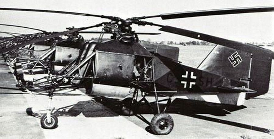 1944. Scwednitz, Szilézia. A Flettner 282, német helikopterek első példányai..jpg