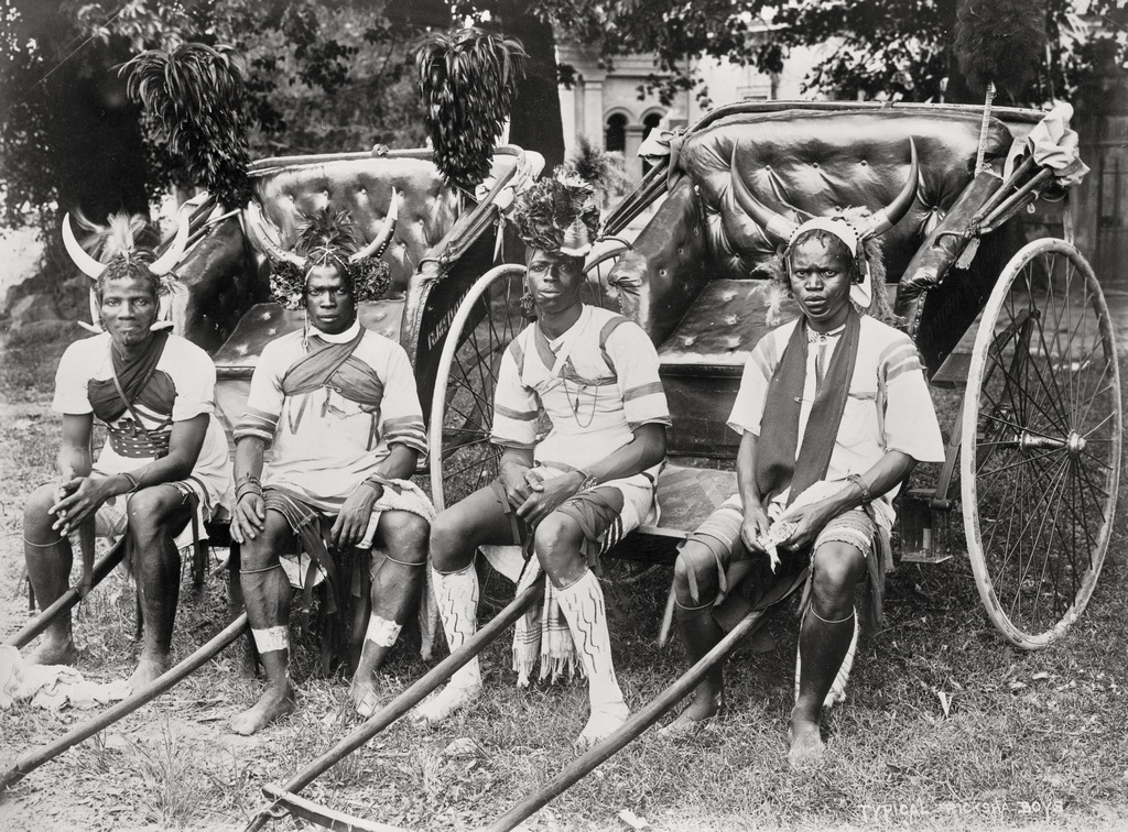1920. Riksa húzó fiúk Durbanban, Dél-Afrikában..jpg