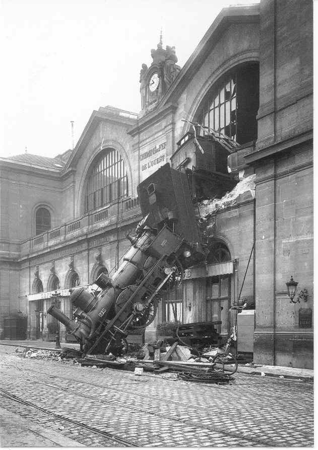 1895. Granville-Paris Expressz fékhiba miatt áttörte a Gare Montparnasse állomás falát Párizsban..jpg