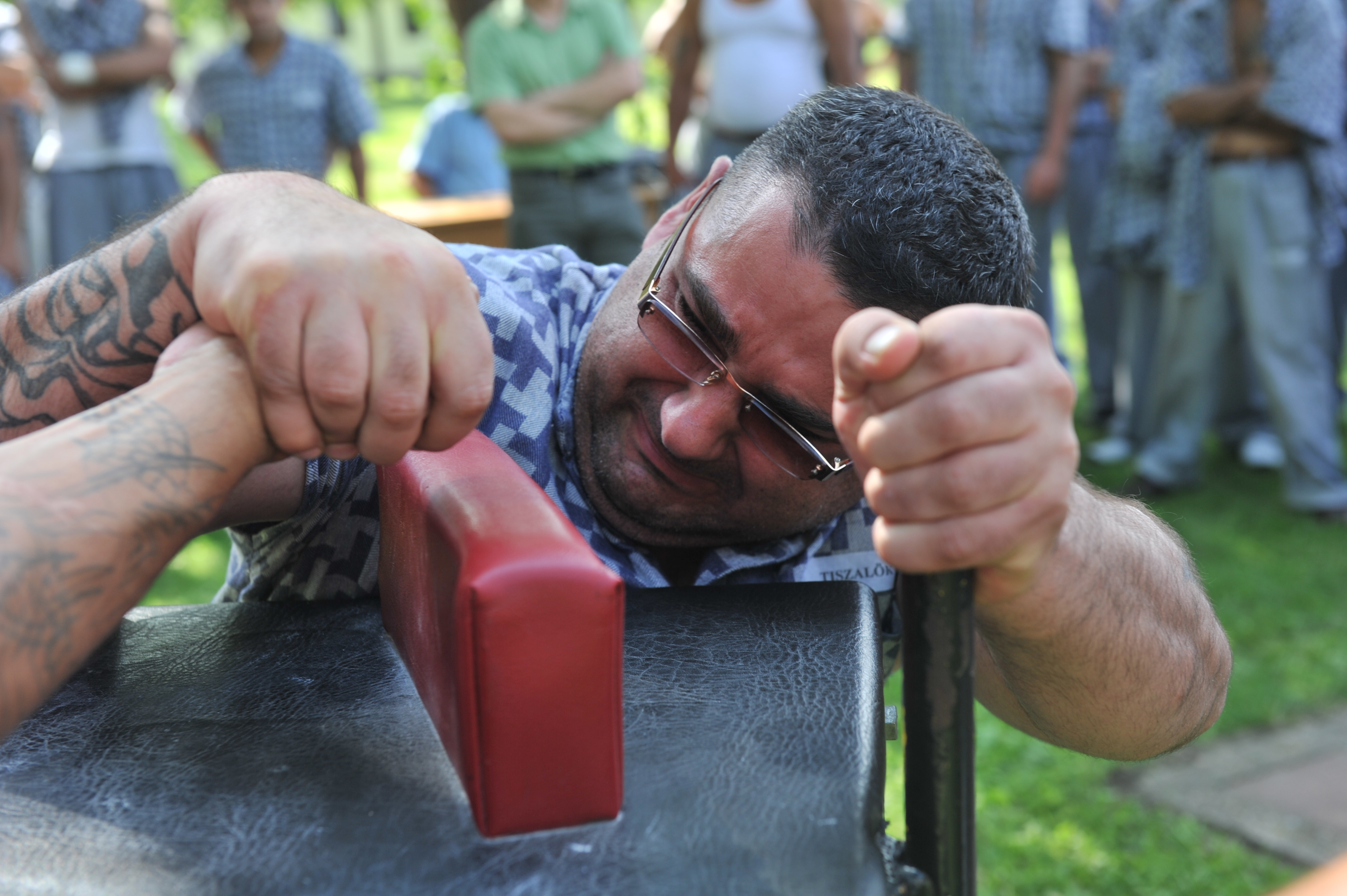 Arm wrestling competition in the jail, Solt, 2010