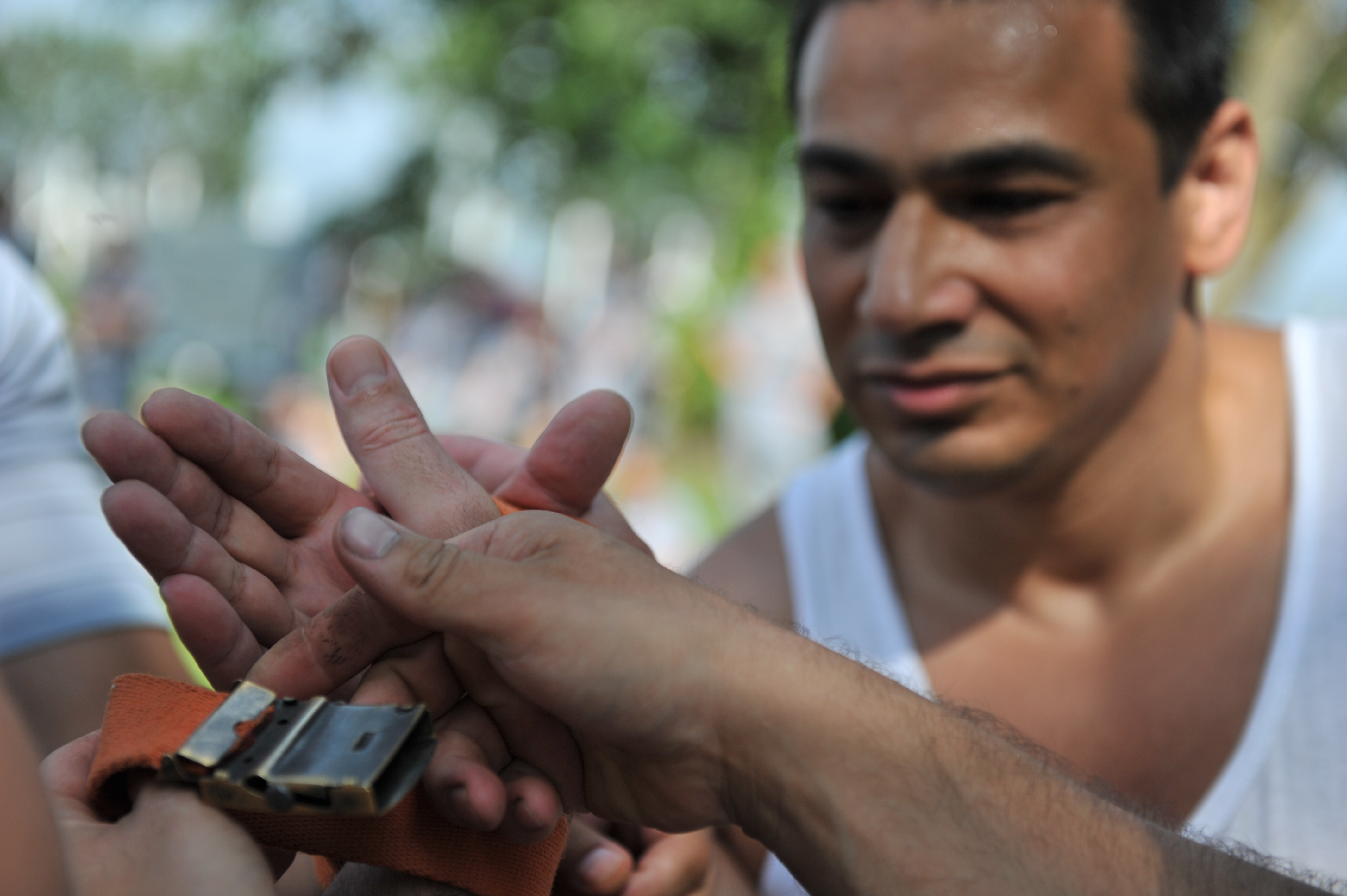Arm wrestling competition in the jail, Solt, 2010