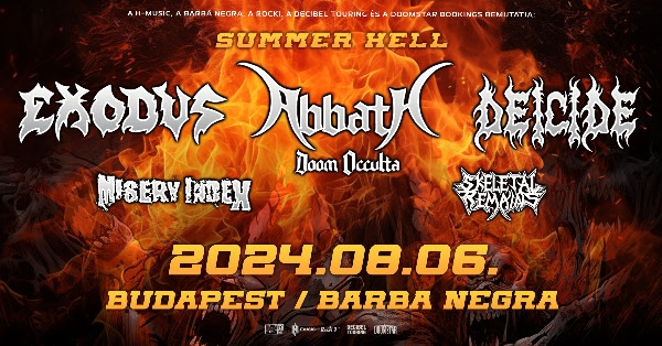 SUMMER HELL: jön az EXODUS, az ABBATH DOOM OCCULTA és a DEICIDE!