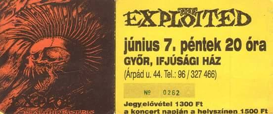 Olvasónk az összes magyarországi The Exploited koncerten jelen volt.  Benke János gyűjteménye.