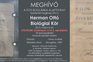 MEGHÍVÓ a HERMAN OTTÓ BIOLÓGIAI KÖR májusi ülésére