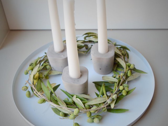 Olajfalevél asztaldísz, mint egy kis nyári utóérzés