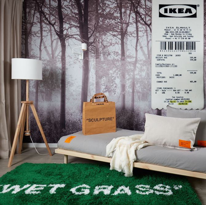 IKEA Virgil abloh markerad ベッド マクラ カバー-